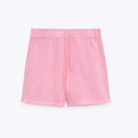 ZARA 2 PIECES LINEN SHIRT WITH POCKET & CARGO SHORTS - Picture 6 of 9